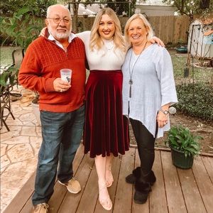Soprano Midi Burgundy Velvet Skirt